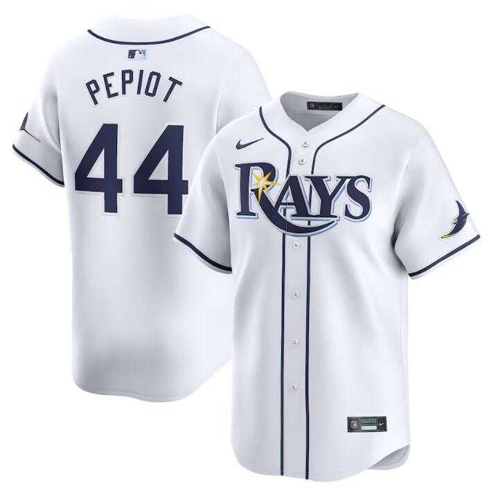 Men%27s Tampa Bay Rays #44 Ryan Pepiot White Home Limited Stitched Baseball Jersey Dzhi